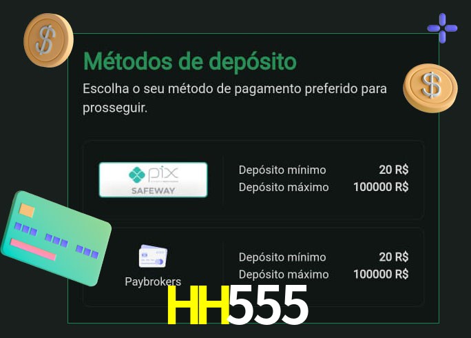 O cassino HH555bet oferece uma grande variedade de métodos de pagamento